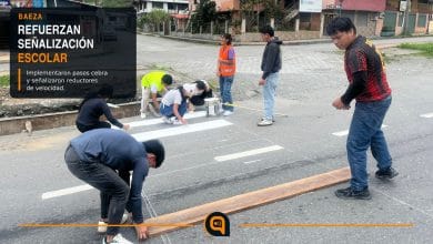eñalización vial en Baeza mediante pasos cebra en zonas escolares.