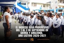 Regreso a clases Sierra-Amazonía para el año lectivo 2026-2027