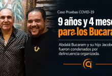 Abdalá Bucaram y su hijo Jacobo durante el proceso judicial por el caso Pruebas COVID-19