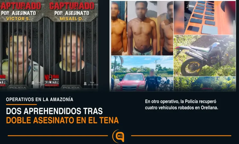 dos aprehendidos tras asesinato en Puerto Napo y vehículos recuperados en Orellana