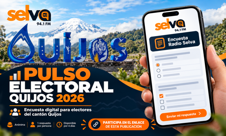 Pulso Electoral Quijos 2026, encuesta digital de Radio Selva
