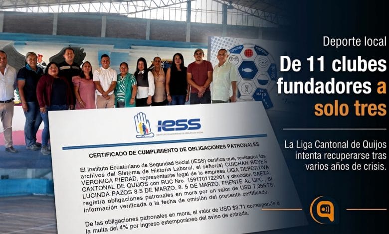 Liga Cantonal de Quijos, institución que pasó de 11 clubes fundadores a tres equipos.
