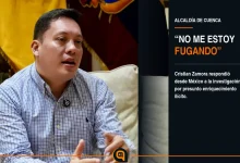 Cristian Zamora, alcalde suspendido de Cuenca, durante una declaración en video