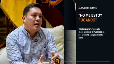 Cristian Zamora, alcalde suspendido de Cuenca, durante una declaración en video