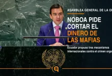 Daniel Noboa en la ONU durante su discurso sobre crimen organizado