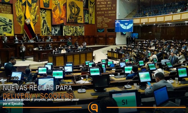 reformas a la Ley de Tránsito aprobadas por la Asamblea Nacional de Ecuador.