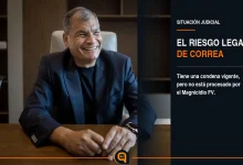 Rafael Correa durante una intervención pública desde Bélgica