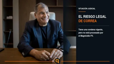 Rafael Correa durante una intervención pública desde Bélgica