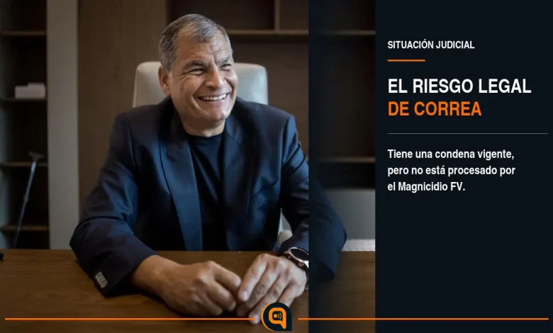 Rafael Correa durante una intervención pública desde Bélgica