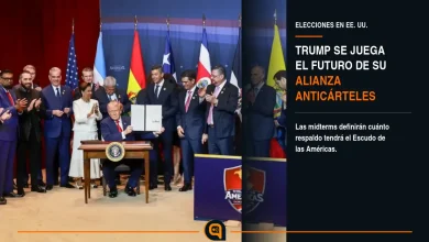 Donald Trump durante la presentación del Escudo de las Américas en Doral