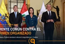 Daniel Noboa y Keiko Fujimori durante el Gabinete Binacional Perú-Ecuador en Lima
