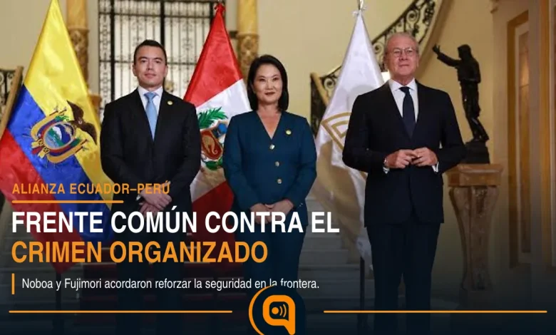 Daniel Noboa y Keiko Fujimori durante el Gabinete Binacional Perú-Ecuador en Lima