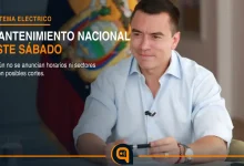 Daniel Noboa anuncia mantenimiento eléctrico en Ecuador para el sábado 17 de octubre